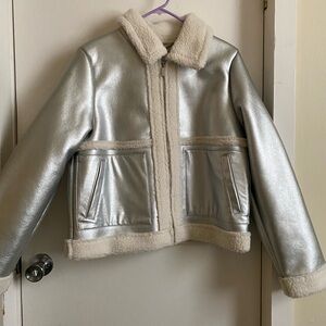 Silver Jacket with Sherpa Lining